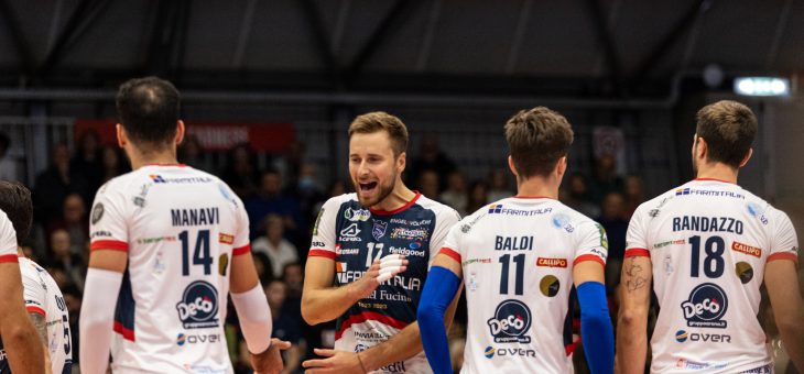 Farmitalia Saturnia – I biancoblu combattono ma perdono 3-0 contro Gas Sales Bluenergy Piacenza