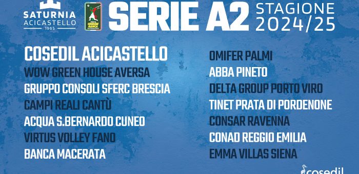 Cosedil Saturnia Acicastello, ratificata l’iscrizione al Campionato di serie A2