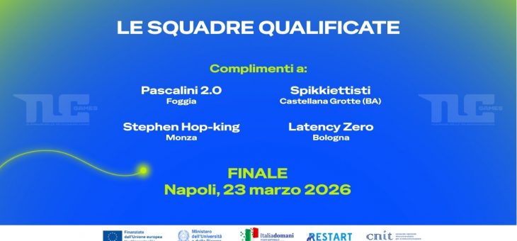 TLC GAMES 2026: LIVELLO ALTISSIMO PER LA SFIDA ONLINE. Ecco le quattro squadre qualificate per la finale di Napoli del 23 marzo